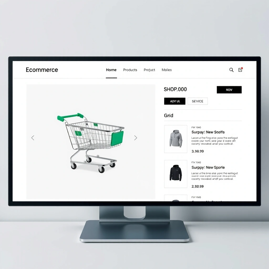 Moderní e-shop rozhraní s minimalistickým designem